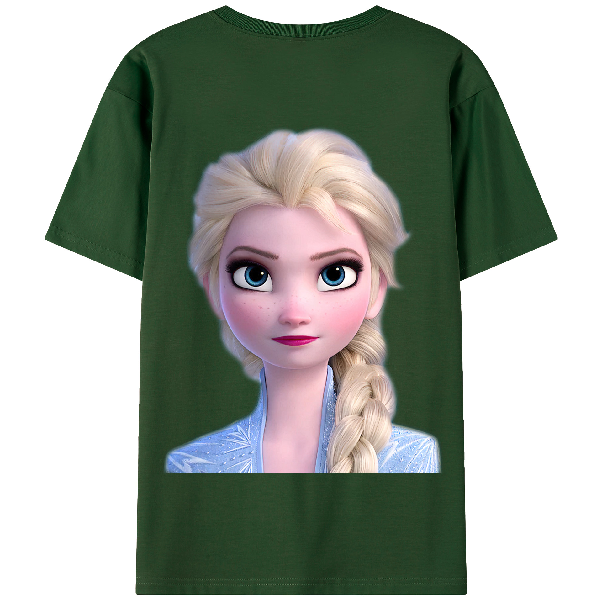 （画像用） アナと雪の女王 アンナ エルサ Frozen Anna Elsa 綿100％半袖Tシャツ（背面プリント）